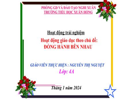 Bài giảng Hoạt động trải nghiệm 4 (Kết nối tri thức) - Chủ đề: Đồng hành bên nhau - Năm học 2023-2024 - Nguyễn Thị Nguyệt