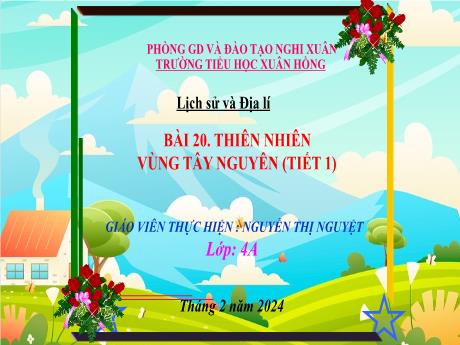 Bài giảng Lịch sử và Địa lí 4 (Kết nối tri thức) - Bài 20: Thiên nhiên vùng Tây Nguyên (Tiết 1) - Năm học 2023-2024 - Nguyễn Thị Nguyệt